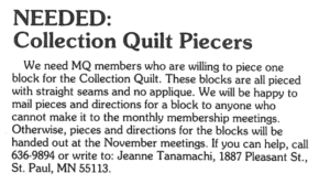November 1987 Newsletter Article